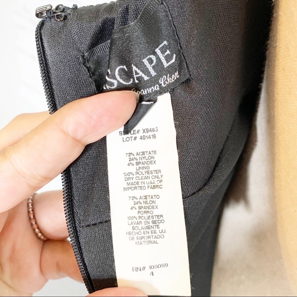 Xscape Black One-Shoulder Mermaid Gown with Bow - Picture 9 of 10
